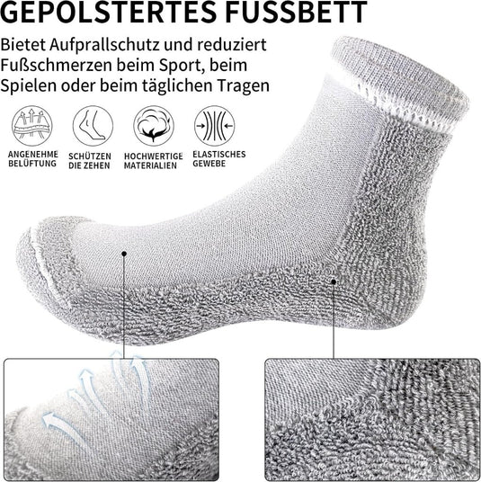 Antislip sportsokken voor kinderen 6 paar met grip – yoga fitness sokken – jongens en meisjes 2-13 jaar - happygetfit.com