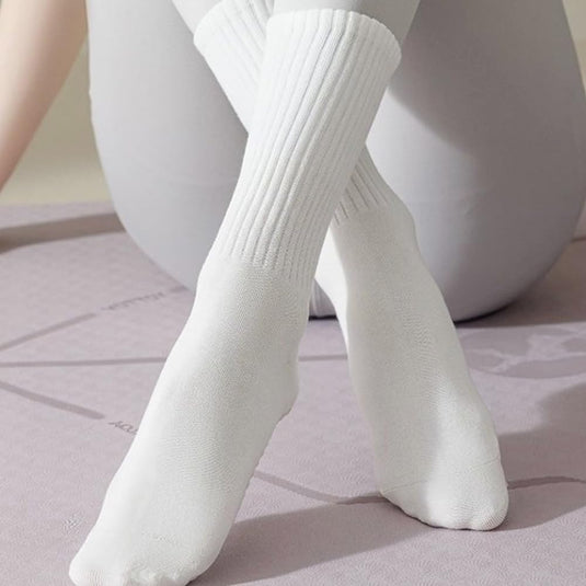 Antislip yogasokken 4 paar van ademend katoen met siliconen grip en dubbele strepen voor pilates en dansen – gripsokken – balletslokken - happygetfit.com
