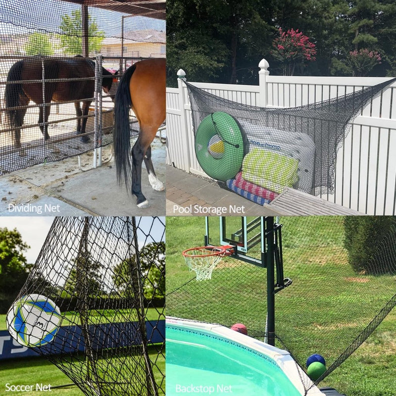 Laad afbeelding in Galerijviewer, Aoneky Heavy Duty Knotless Golf Hitting Net, Practice Net with Reinforced Rope Edge, 1" Square Mesh 3mm Polyester Netting for Baseball Soccer Hockey Backyard Driving Cage Indoor Outdoor Use - happygetfit.com

