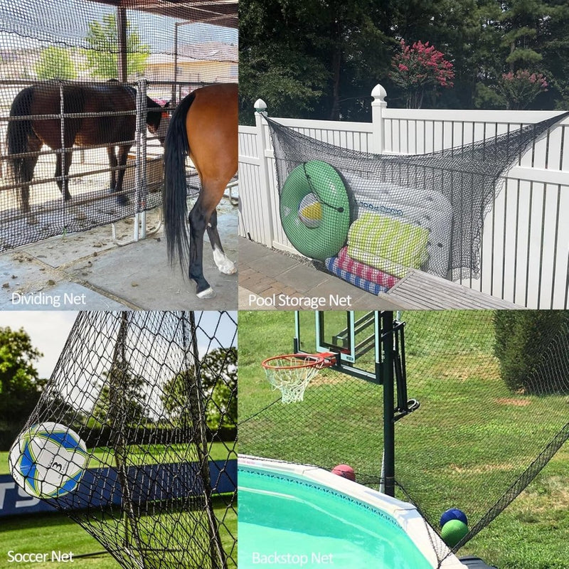 Laad afbeelding in Galerijviewer, Aoneky Heavy Duty Knotless Golf Hitting Net, Practice Net with Reinforced Rope Edge, 1" Square Mesh 3mm Polyester Netting for Baseball Soccer Hockey Backyard Driving Cage Indoor Outdoor Use - happygetfit.com
