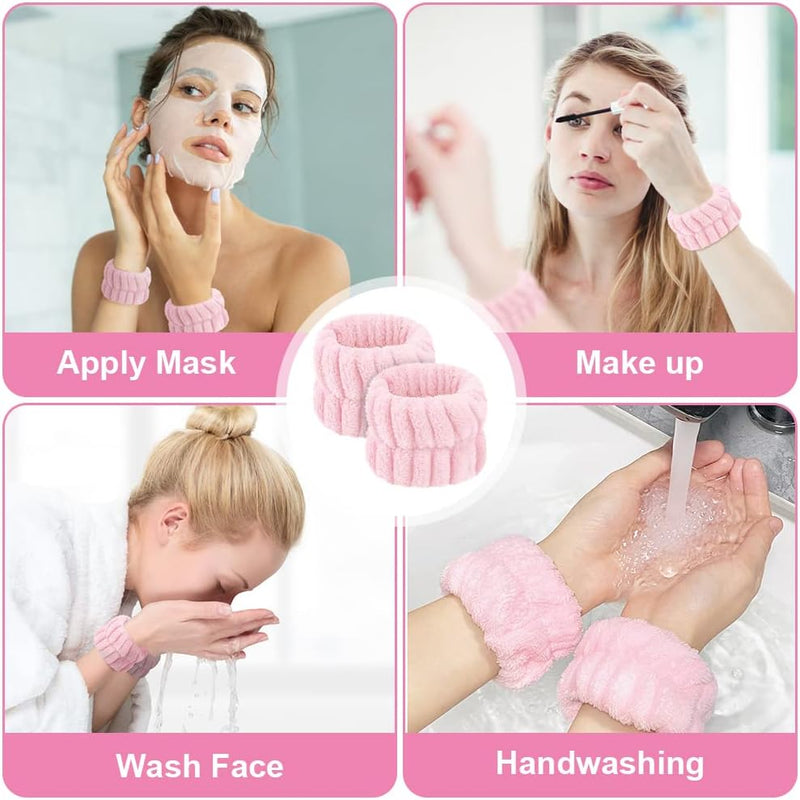 Laad afbeelding in Galerijviewer, AOOWU Polsband, Elastische Microvezel, Gezichtswas, Cosmetica, Haarband, Spa-armbanden voor Absorberende Zweetband voor Vrouwen en Meisjes, Make-up, Pols, Gezichtsverzorging - happygetfit.com
