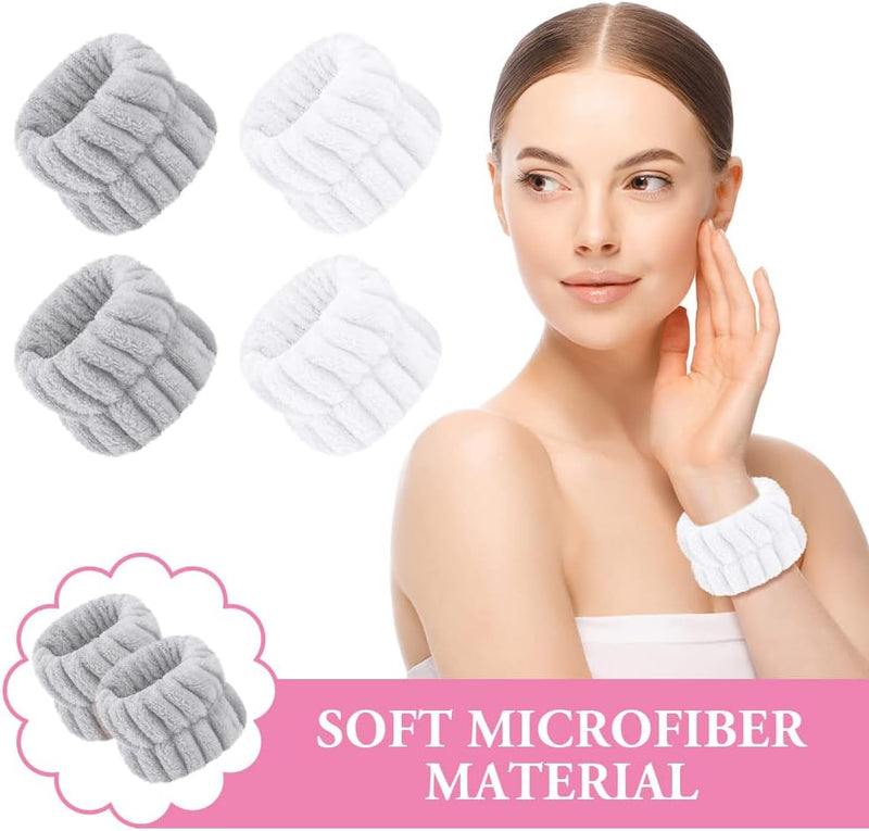 Laad afbeelding in Galerijviewer, AOOWU Polsband, Elastische Microvezel, Gezichtswas, Cosmetica, Haarband, Spa-armbanden voor Absorberende Zweetband voor Vrouwen en Meisjes, Make-up, Pols, Gezichtsverzorging - happygetfit.com

