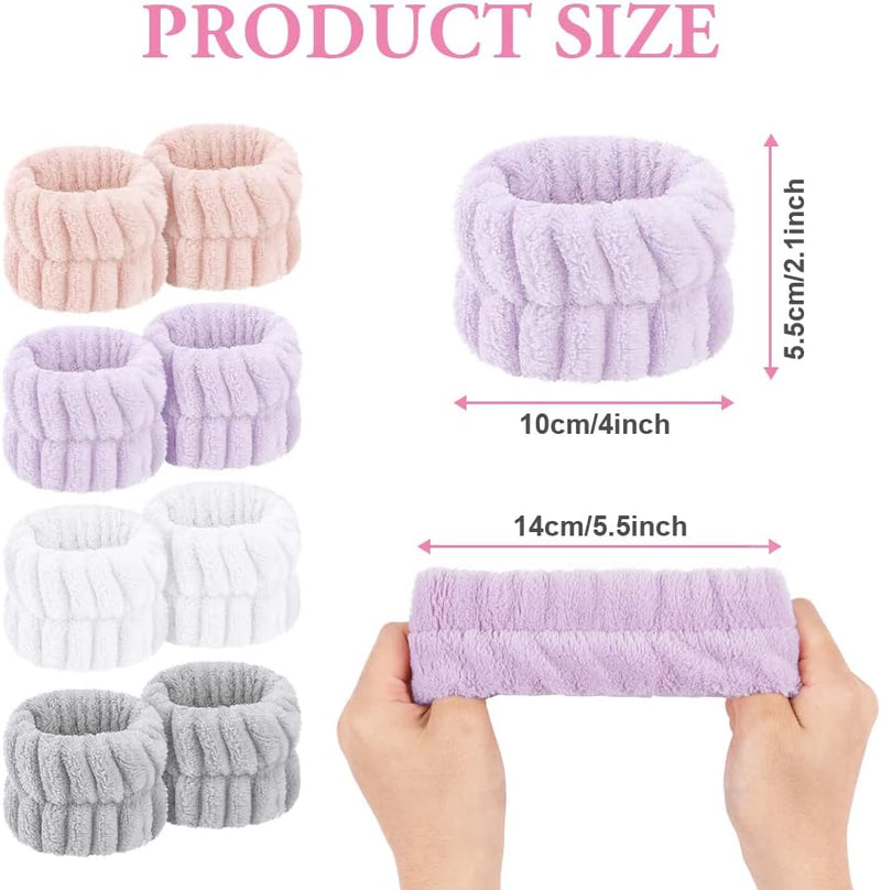 Laad afbeelding in Galerijviewer, AOOWU Polsband, Elastische Microvezel, Gezichtswas, Cosmetica, Haarband, Spa-armbanden voor Absorberende Zweetband voor Vrouwen en Meisjes, Make-up, Pols, Gezichtsverzorging - happygetfit.com
