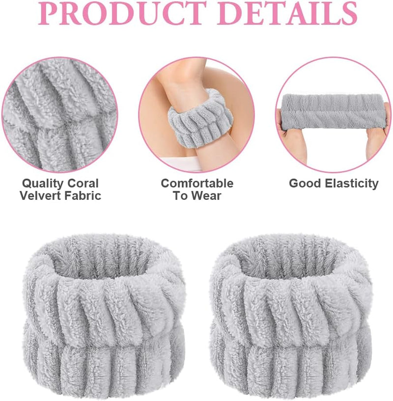 Laad afbeelding in Galerijviewer, AOOWU Polsband, Elastische Microvezel, Gezichtswas, Cosmetica, Haarband, Spa-armbanden voor Absorberende Zweetband voor Vrouwen en Meisjes, Make-up, Pols, Gezichtsverzorging - happygetfit.com
