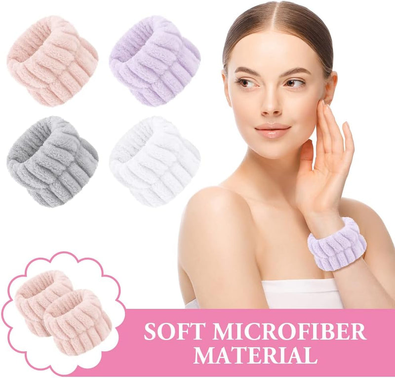 Laad afbeelding in Galerijviewer, AOOWU Polsband, Elastische Microvezel, Gezichtswas, Cosmetica, Haarband, Spa-armbanden voor Absorberende Zweetband voor Vrouwen en Meisjes, Make-up, Pols, Gezichtsverzorging - happygetfit.com
