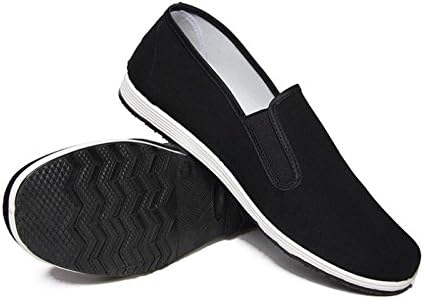 APIKA Chinese Traditionele Oude Peking Schoenen Kung Fu Tai Chi Schoenen Rubberen Zool Unisex Zwart - happygetfit.com