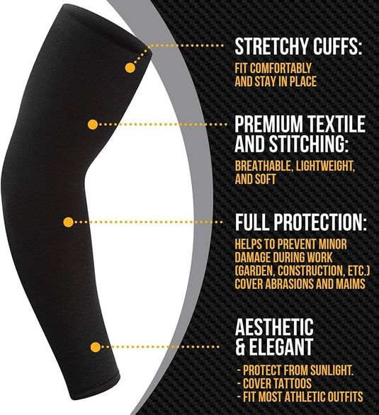 Armmanchetten Mouw Arm Anti-UV Bescherming UPF 50+ Armgreep Ademend Manchetten voor Mannen Vrouwen voor Fietsen Koeling Rijden Sport - happygetfit.com