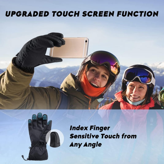 ATERCEL Ski Gloves Men Women Waterproof, 2022 Updated Touchscreen Snow Gloves, Snowboard Gloves for Cold Weather - happygetfit.com