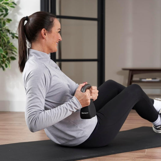 Athlyt - Neopreen gietijzeren kettlebell, zwart - happygetfit.com