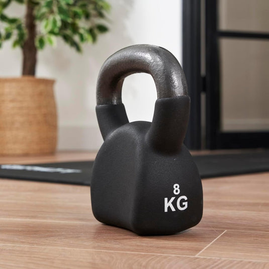 Athlyt - Neopreen gietijzeren kettlebell, zwart - happygetfit.com