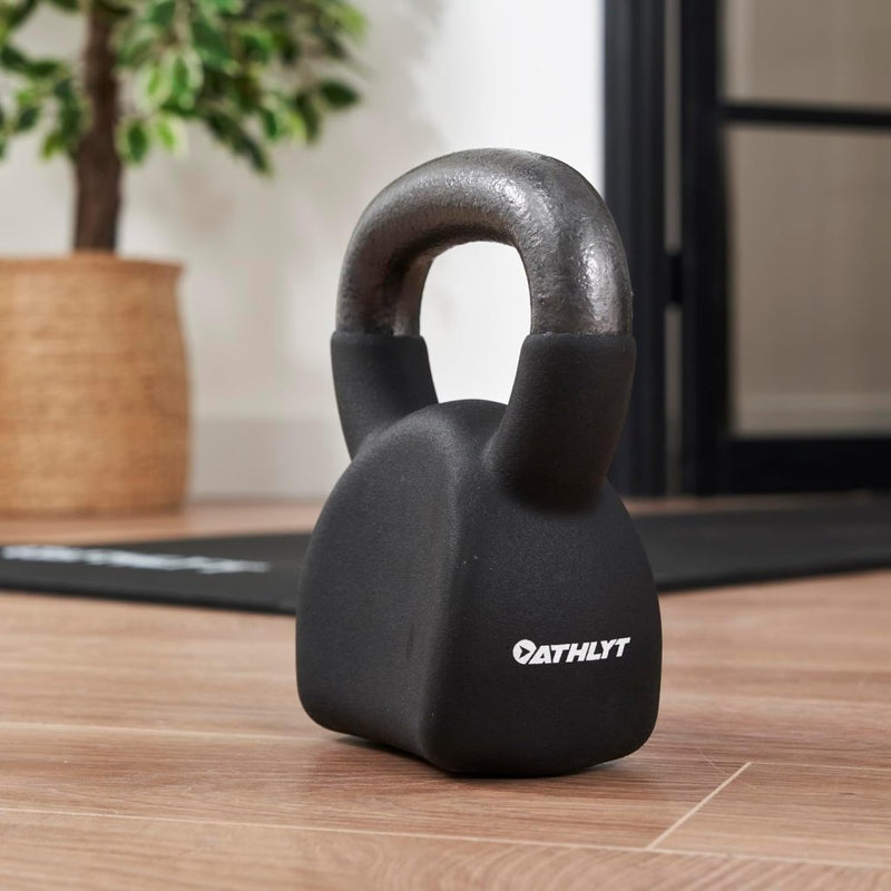 Load image into Gallery viewer, Athlyt - Neopreen gietijzeren kettlebell, zwart - happygetfit.com
