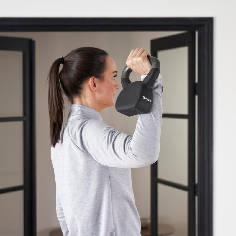 Load image into Gallery viewer, Athlyt - Neopreen gietijzeren kettlebell, zwart - happygetfit.com
