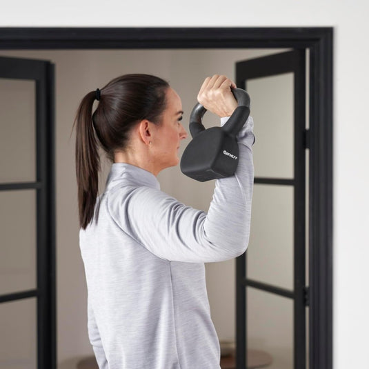 Athlyt - Neopreen gietijzeren kettlebell, zwart - happygetfit.com