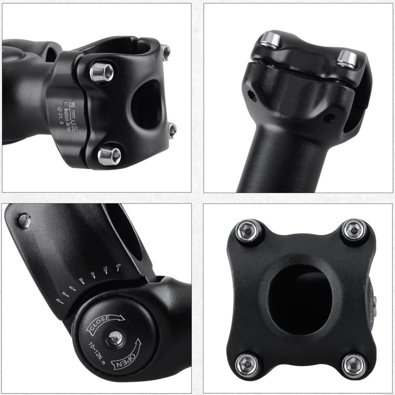 Load image into Gallery viewer, Azarxis 25.4mm 31.8mm Stem 70mm 80mm 90mm 110mm 120mm 130mm 17 35 45 60 Degree Adjustable Bike Stem Mountain Bike Stem Short Handlebar Stem for Bicycle, Road Bike, MTB, BMX, Cycling - happygetfit.com
