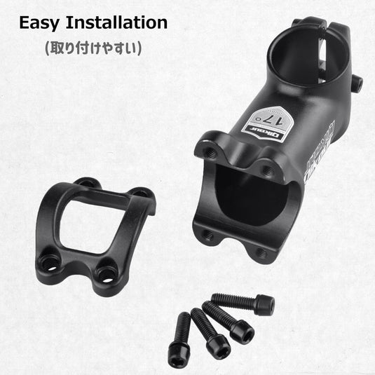 Azarxis 25.4mm 31.8mm Stem 70mm 80mm 90mm 110mm 120mm 130mm 17 35 45 60 Degree Adjustable Bike Stem Mountain Bike Stem Short Handlebar Stem for Bicycle, Road Bike, MTB, BMX, Cycling - happygetfit.com