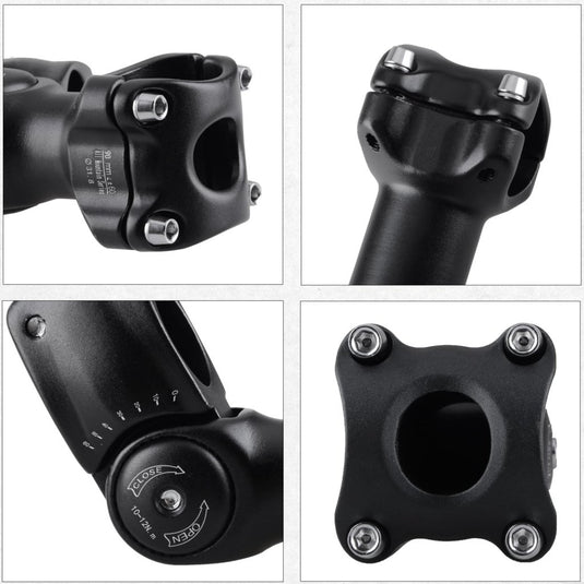 Azarxis 25.4mm 31.8mm Stem 70mm 80mm 90mm 110mm 120mm 130mm 17 35 45 60 Degree Adjustable Bike Stem Mountain Bike Stem Short Handlebar Stem for Bicycle, Road Bike, MTB, BMX, Cycling - happygetfit.com