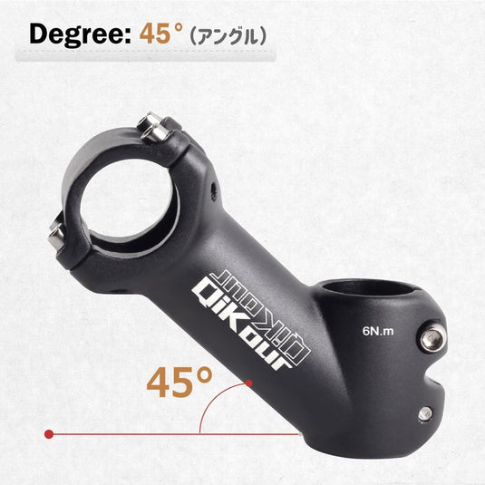 Azarxis 25.4mm 31.8mm Stem 70mm 80mm 90mm 110mm 120mm 130mm 17 35 45 60 Degree Adjustable Bike Stem Mountain Bike Stem Short Handlebar Stem for Bicycle, Road Bike, MTB, BMX, Cycling - happygetfit.com