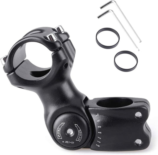 Azarxis Fietsstuurpen 25,4 mm verstelbaar fietsstuur stuurpen ±60 graden MTB voorvork stuurpen verlenging 90 mm voor mountainbike racefiets BMX DH cyclus met inbussleutel - happygetfit.com
