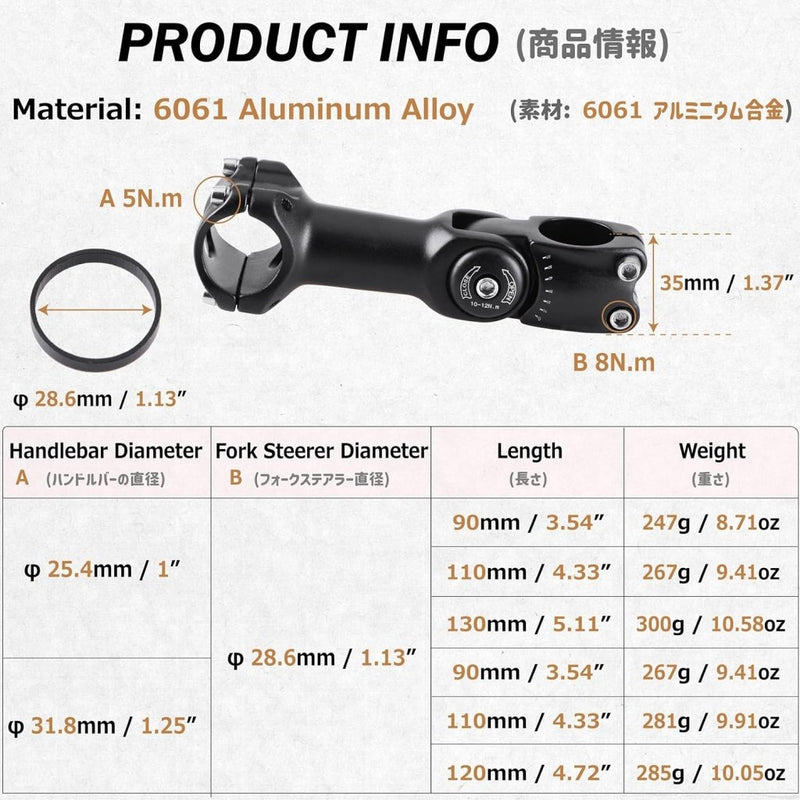 Load image into Gallery viewer, Azarxis Fietsstuurpen 25,4 mm verstelbaar fietsstuur stuurpen ±60 graden MTB voorvork stuurpen verlenging 90 mm voor mountainbike racefiets BMX DH cyclus met inbussleutel - happygetfit.com
