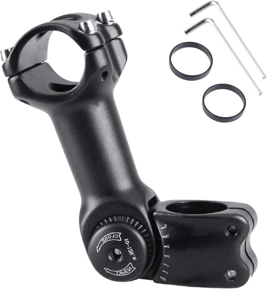 Azarxis Fietsstuurpen 25,4 mm verstelbaar fietsstuur stuurpen ±60 graden MTB voorvork stuurpen verlenging 90 mm voor mountainbike racefiets BMX DH cyclus met inbussleutel - happygetfit.com