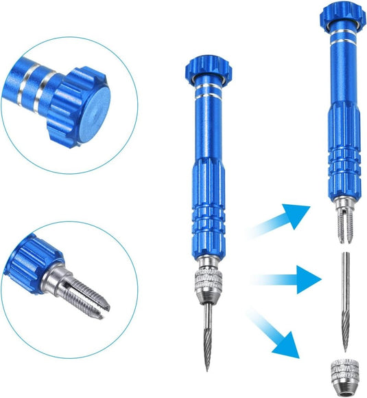 Badminton racket oogjes verwijderaar van roestvrij staal blauw – grommet remover – racket reparatiegereedschap - happygetfit.com