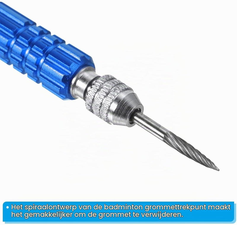 Laad afbeelding in Galerijviewer, Badminton racket oogjes verwijderaar van roestvrij staal blauw – grommet remover – racket reparatiegereedschap - happygetfit.com
