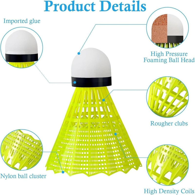 Załaduj obraz w przeglądarce galerii, Badmintonshuttles 12 stuks van nylon met schuimkop voor binnen en buiten – badmintonveren – racketaccessoires - happygetfit.com
