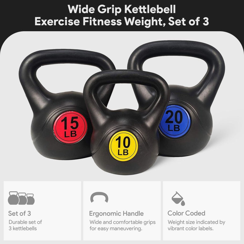 Load image into Gallery viewer, BalanceFrom Vinyl Kettlebell Set, 30/45/50/75 Pound Options – Cement-Filled Strength Training Weights with Ergonomic Grip and Color Coding for Full Body Fitness at Home or Gym - happygetfit.com
