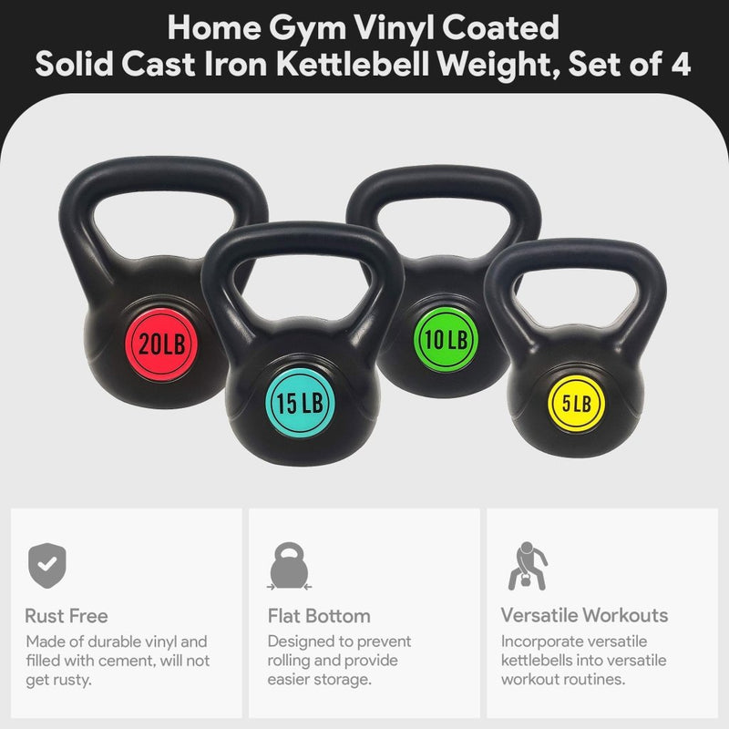 Load image into Gallery viewer, BalanceFrom Vinyl Kettlebell Set, 30/45/50/75 Pound Options – Cement-Filled Strength Training Weights with Ergonomic Grip and Color Coding for Full Body Fitness at Home or Gym - happygetfit.com
