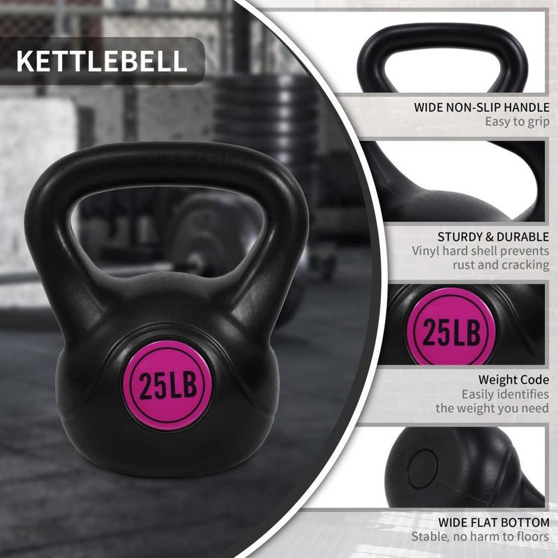 Load image into Gallery viewer, BalanceFrom Vinyl Kettlebell Set, 30/45/50/75 Pound Options – Cement-Filled Strength Training Weights with Ergonomic Grip and Color Coding for Full Body Fitness at Home or Gym - happygetfit.com
