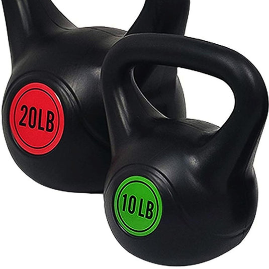 BalanceFrom Vinyl Kettlebell Set, 30/45/50/75 Pound Options – Cement-Filled Strength Training Weights with Ergonomic Grip and Color Coding for Full Body Fitness at Home or Gym - happygetfit.com