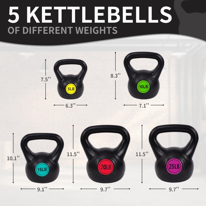 Load image into Gallery viewer, BalanceFrom Vinyl Kettlebell Set, 30/45/50/75 Pound Options – Cement-Filled Strength Training Weights with Ergonomic Grip and Color Coding for Full Body Fitness at Home or Gym - happygetfit.com
