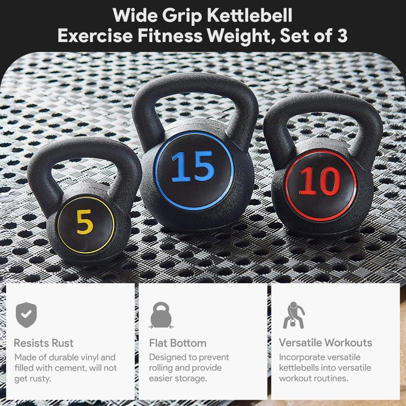 Load image into Gallery viewer, BalanceFrom Vinyl Kettlebell Set, 30/45/50/75 Pound Options – Cement-Filled Strength Training Weights with Ergonomic Grip and Color Coding for Full Body Fitness at Home or Gym - happygetfit.com
