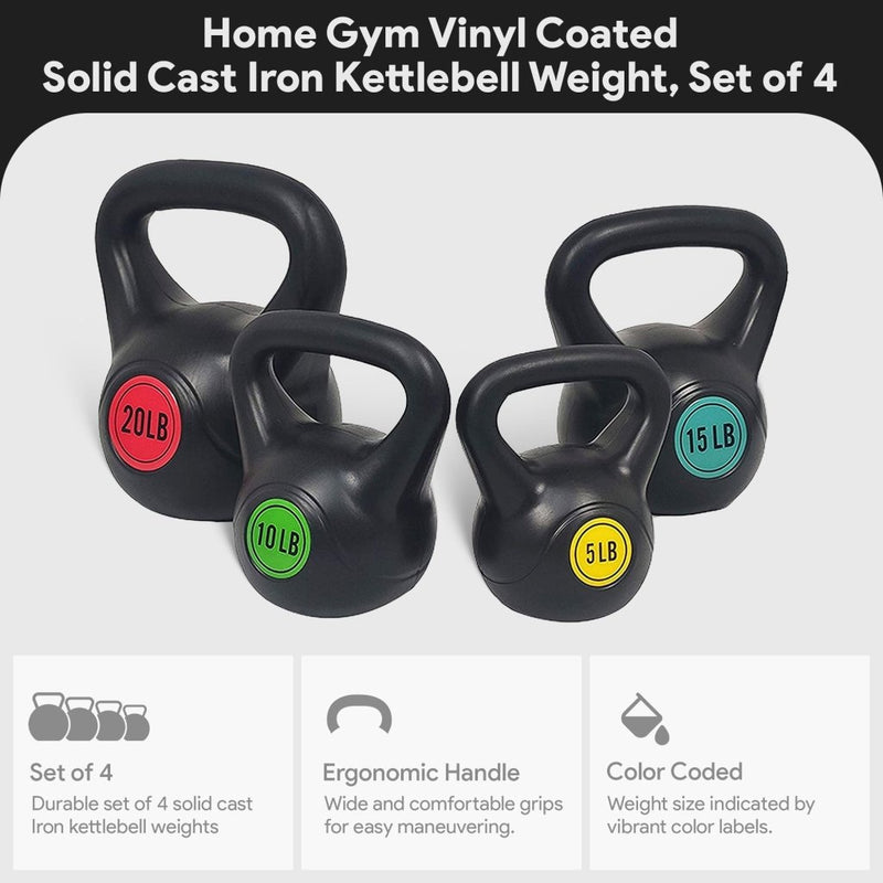 Load image into Gallery viewer, BalanceFrom Vinyl Kettlebell Set, 30/45/50/75 Pound Options – Cement-Filled Strength Training Weights with Ergonomic Grip and Color Coding for Full Body Fitness at Home or Gym - happygetfit.com
