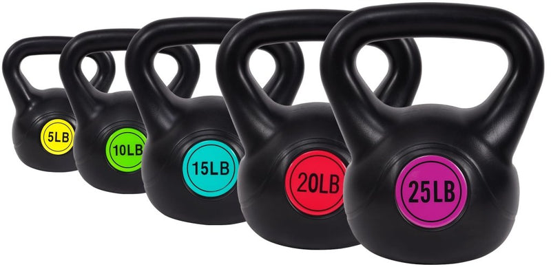 Load image into Gallery viewer, BalanceFrom Vinyl Kettlebell Set, 30/45/50/75 Pound Options – Cement-Filled Strength Training Weights with Ergonomic Grip and Color Coding for Full Body Fitness at Home or Gym - happygetfit.com
