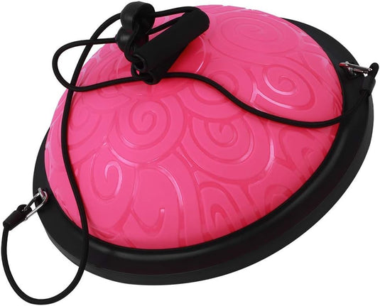 Balanstrainer 46 cm met weerstandsbanden – antislip halve bal – core training – evenwichtstraining - happygetfit.com