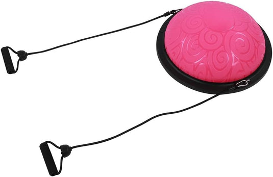 Balanstrainer 46 cm met weerstandsbanden – antislip halve bal – core training – evenwichtstraining - happygetfit.com