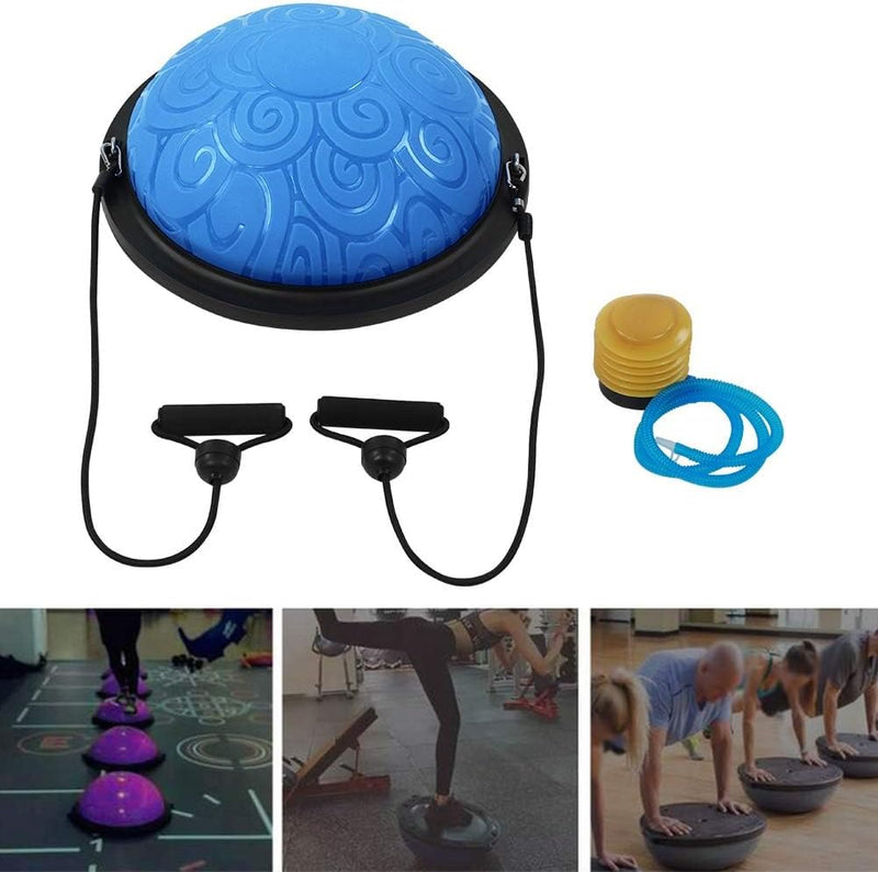 Chargez l'image dans la visionneuse de la galerie, Balanstrainer 46 cm met weerstandsbanden – antislip halve bal – core training – evenwichtstraining - happygetfit.com
