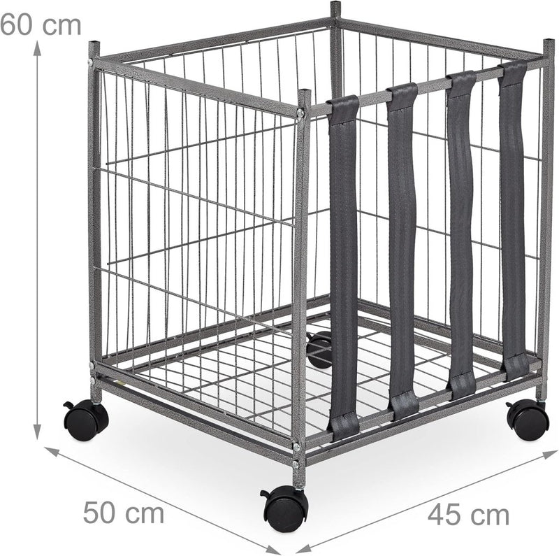Chargez l'image dans la visionneuse de la galerie, Ballenkar met 4 wielen metaal grijs - happygetfit.com
