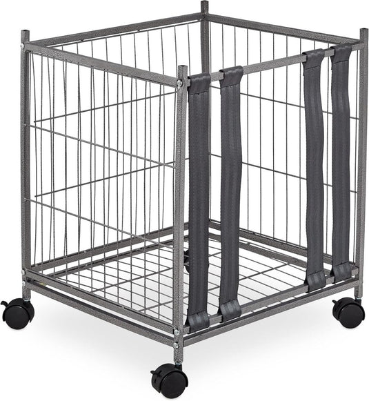 Ballenkar met 4 wielen metaal grijs - happygetfit.com