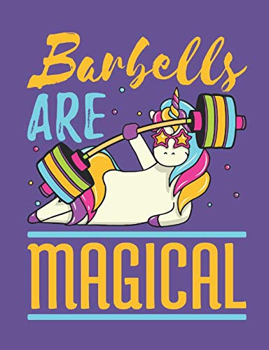 Laad afbeelding in Galerijviewer, Barbells Are Magical: Weightlifting Notebook For Women With Unicorn Cover, Blank Lined Training And Workout Logbook, 150 Pages for writing notes, college ruled - happygetfit.com
