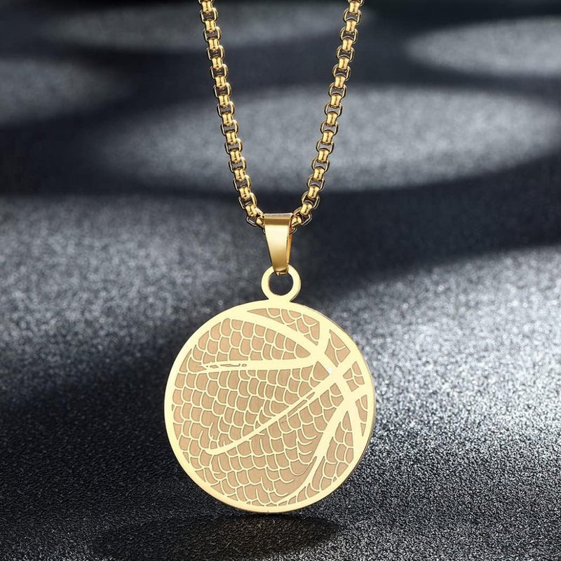 Laad afbeelding in Galerijviewer, Basketbal ketting met hanger roestvrij staal - happygetfit.com
