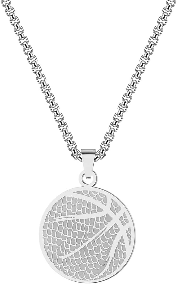 Laad afbeelding in Galerijviewer, Basketbal ketting met hanger roestvrij staal - happygetfit.com
