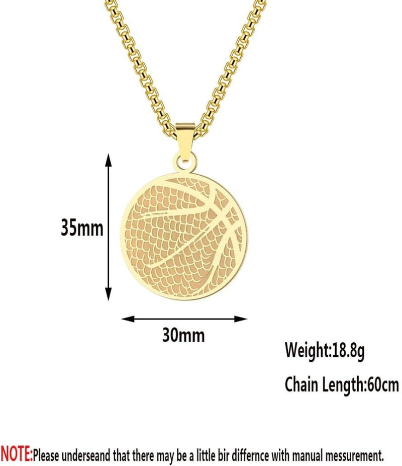 Laad afbeelding in Galerijviewer, Basketbal ketting met hanger roestvrij staal - happygetfit.com
