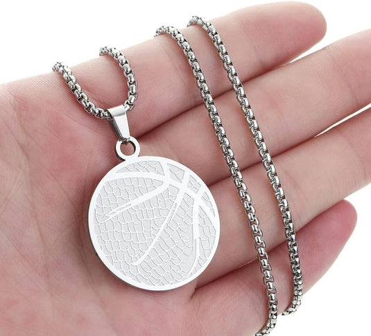 Basketbal ketting met hanger roestvrij staal - happygetfit.com