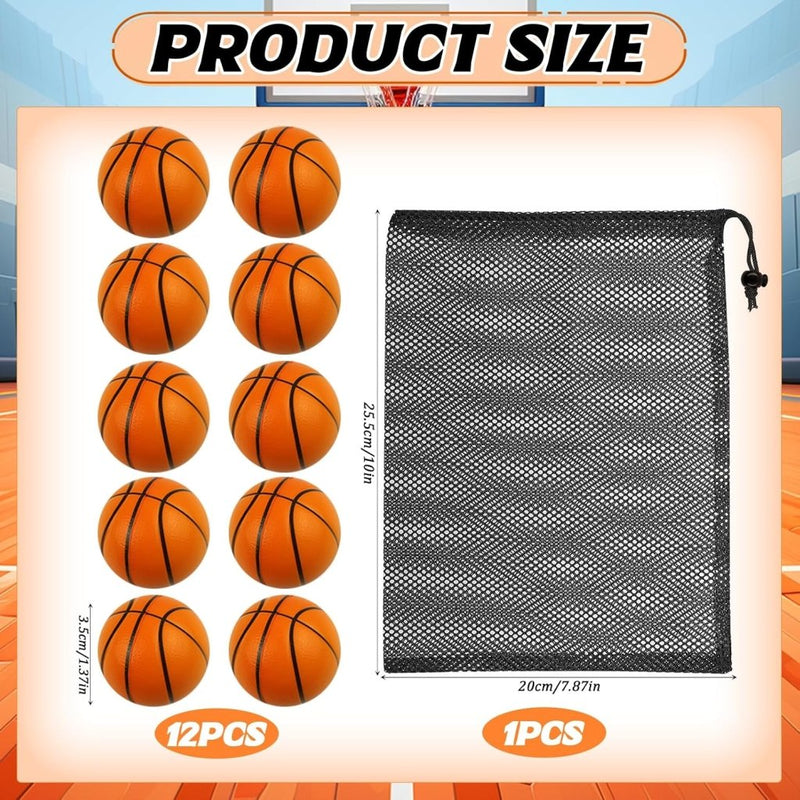 Chargez l'image dans la visionneuse de la galerie, Basketbal stressballen set van 12 met opbergzak - happygetfit.com

