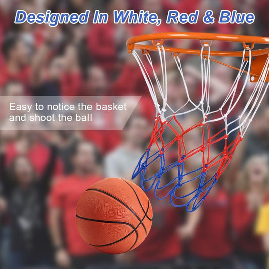 Basketbalnetten 2 stuks van stevig polypropyleen met 12 ophanglussen en 50 cm lengte voor standaard basketbalringen – basketnetten – ringnetten - happygetfit.com