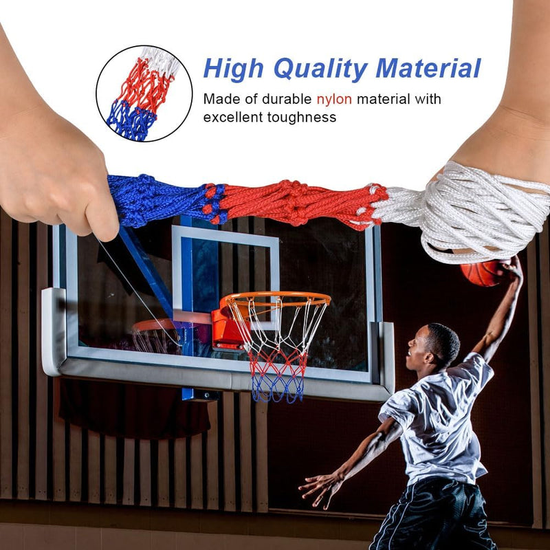 Bild im Galerie-Viewer laden, Basketbalnetten 2 stuks van stevig polypropyleen met 12 ophanglussen en 50 cm lengte voor standaard basketbalringen – basketnetten – ringnetten - happygetfit.com
