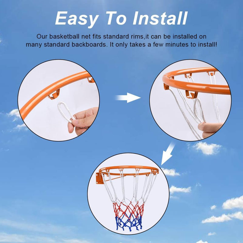 Bild im Galerie-Viewer laden, Basketbalnetten 2 stuks van stevig polypropyleen met 12 ophanglussen en 50 cm lengte voor standaard basketbalringen – basketnetten – ringnetten - happygetfit.com
