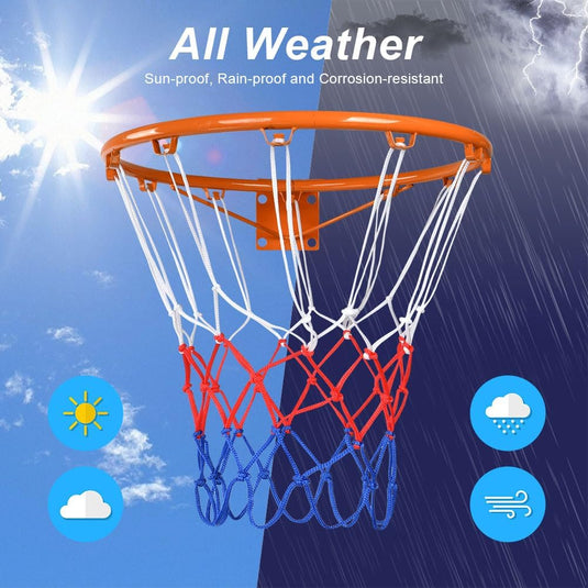 Basketbalnetten 2 stuks van stevig polypropyleen met 12 ophanglussen en 50 cm lengte voor standaard basketbalringen – basketnetten – ringnetten - happygetfit.com